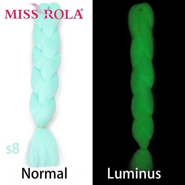 Miss Rola Synthetic Support Wholesale 100g 24 Inch Jumbo BraidsPink Green Yellow High Temperature Fiber Ombre Hair Extensions S8