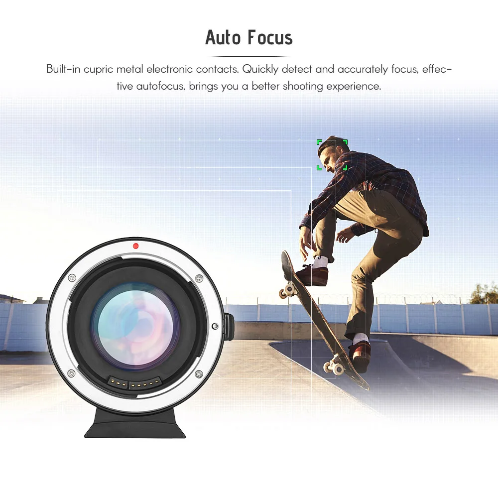 Camera EF Lens to Micro Four Thirds Viltrox EF-M2 Auto Focus Lens Mount Adapter 0.71X for Canon EOS MTF, M4//3