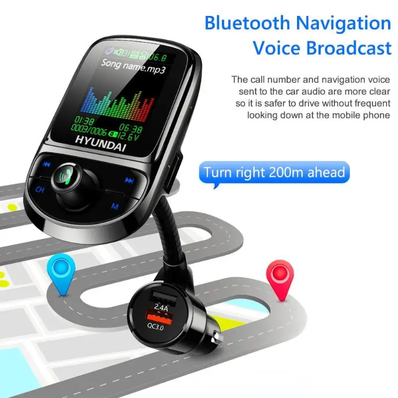 C85 1,8 дюймов TFT цветной экран Bluetooth fm-передатчик беспроводной модулятор Handsfree автомобильный комплект MP3-плеер 12-24 в двойной USB зарядное устройство
