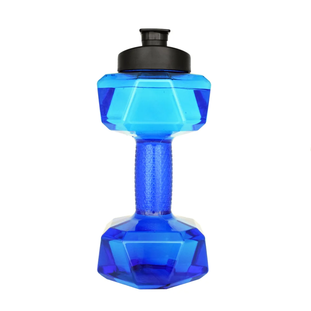 2.2L Blue Dumbbell Buildlife 1.2L 43 унций гантели оформленные спортивные Спортивная бутылка для воды BPA бесплатно Портативный большой объем для воды креативный - Цвет: 2.2L Blue Dumbbell