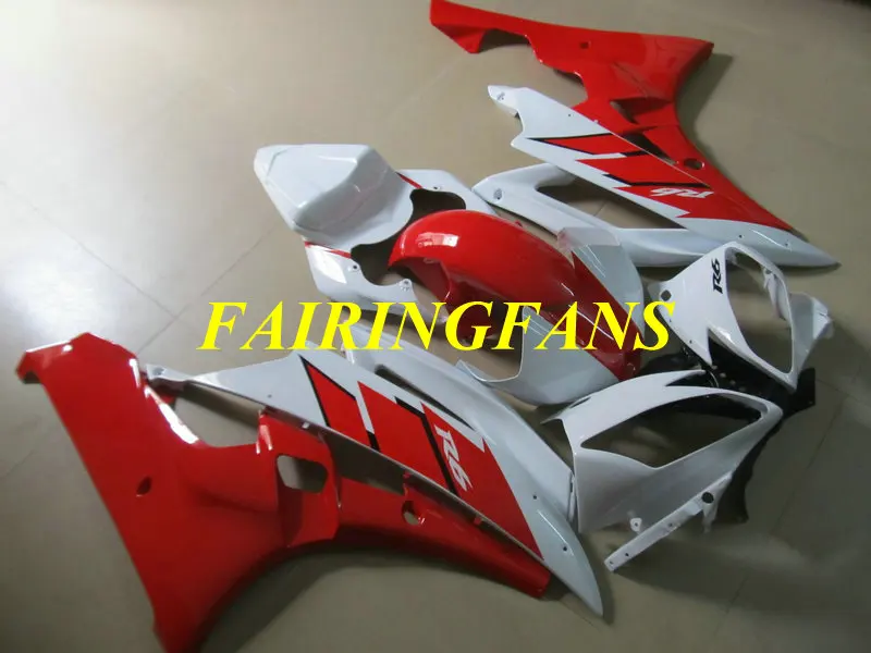 Литья под давлением обтекатель для YAMAHA YZFR6 06 07 YZF R6 2006 2007 YZF600 ABS белый красный Обтекатели Кузов+ подарки YL15