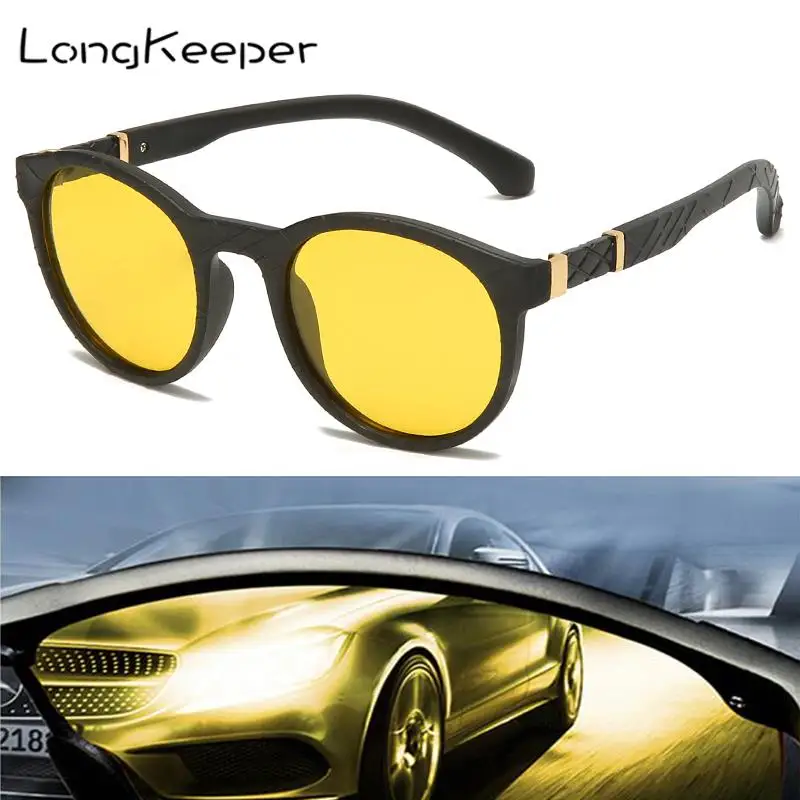 night driving vision anti glare yellow lens glasses
