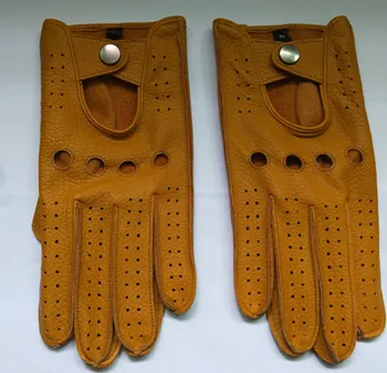 

New Men's Genuine Retro Leather Gloves, Sheepskin Gloves, Breathable Motorcycle Driving Gloves, Men's Gloves