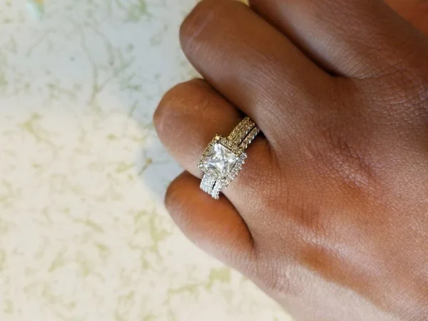 925 Silver Filled Wedding Ring Set For Women silver rings silver ring wedding rings