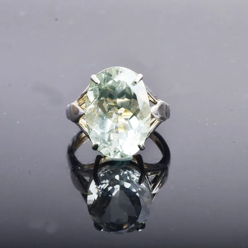 CSJ большой камень 13ct кольцо с зеленым аметистом овальной огранки 13*18 стерлингового серебра 925 натуральный драгоценный камень хорошее ювелирное изделие для женщин Девушка подарочная коробка