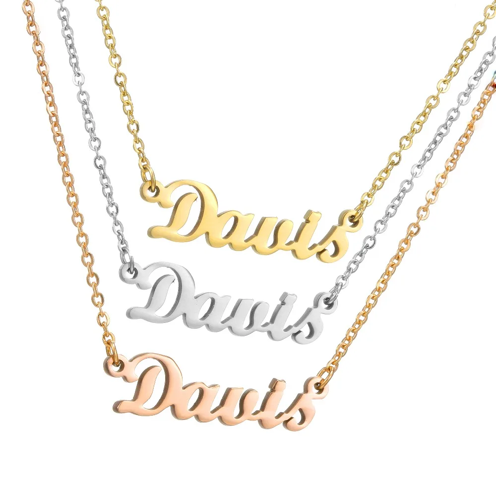 Any Personalized Name Necklace alloy pendant Various font text fascinating pendant custom name necklace Personalized necklace