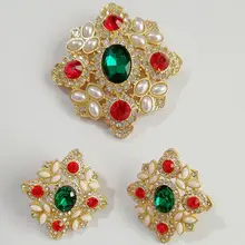 Galaxy Remember аксессуары от производителей Европы и Америки Изумрудный цвет драгоценный камень брошь 925 серебро-ухо шпилька барокко Ретро Wom