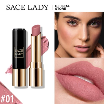 

SACE LADY Matte Lipstick Nude Batom Makeup Waterproof Velvet Red Lips Long Lasting Make Up 12 Colors Cosmetics Wholesale