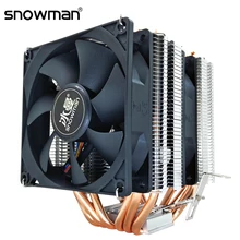SNOWMAN – ventilateur Intel LGA 2011/1150/1155/775/X79/i5/AMD AM4/AM3 pour CPU, 6 caloducs, silencieux, 4 broches, PWM, 90mm