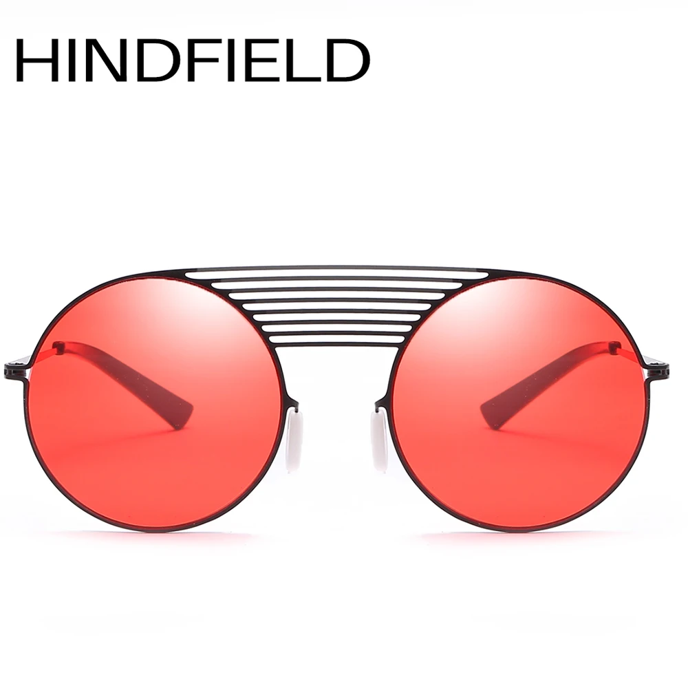 Hindfield Ретро Круглые Солнцезащитные очки женские в стиле панк супер тонкие Солнцезащитные очки Мужские зеркальные линзы O378