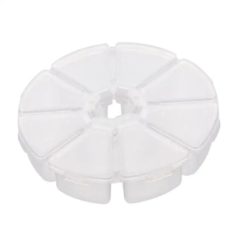 

8 Compartments Mini Portable Round Lightweight and portable Fishing Lure Medicine Storage Box Multifunction Fishing Tackle Box