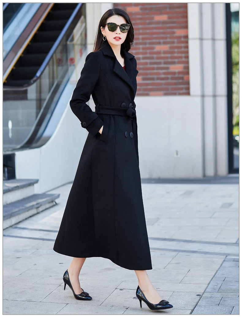Autumn/winter New Women's Casual Wool Blend Trench Coat Oversize Cashmere Coats Cardigan Long Coat With Belt