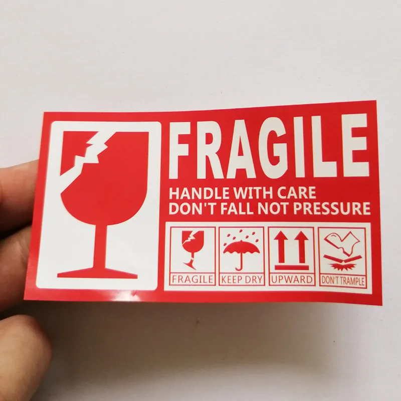 50 x 25mm Labels Fragile Shipping Stickers WeatherProof & WaterProof