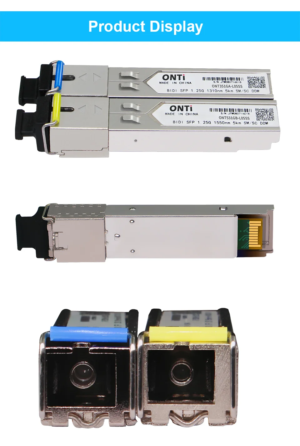 1.25G BIDI SFP SC Connector Transceiver Module Gigabit Single Mode Single Fiber Optical Ethernet Compatible with Cisco Switch 5