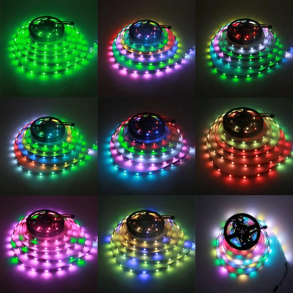 Светодиодная лента 5 в постоянного тока 5050 SMD 30 светодиодов/м черная печатная
