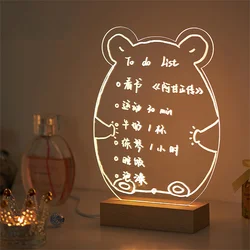Ours Transparent créatif mignon en acrylique, tableau pour Note autocollante, porte carte nom et téléphone, décoration de bureau 
