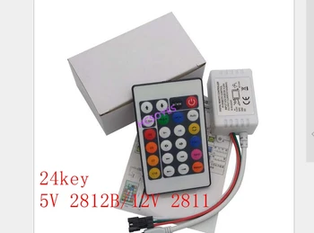 

DC5V DC12V 24key RGB RF IR wireless remote for WS2811 ws2812b ws2813 SK6812 5050 6803 1903 led strip controller DC5-24V