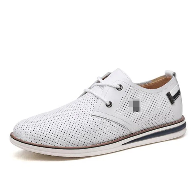 

Goldberg MEN'S SHOES Summer Breathable Shoe Hollow out Genuine Leather Shoes England Men Business Casual Leather Shoes White