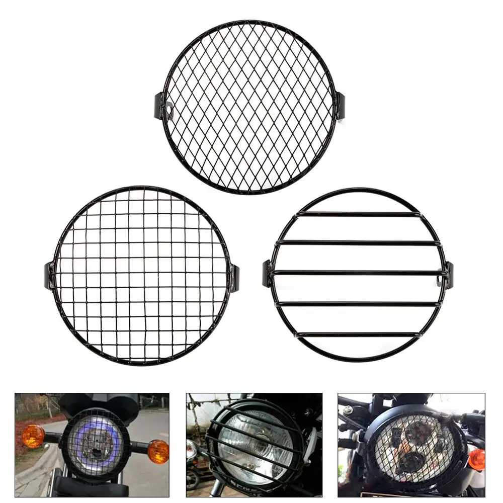7 inch Motorcycle Universal Vintage Headlight Protector Retro Grill Light Lamp Cover For Harley Ducati Chopper Yamaha Cafe Racer |