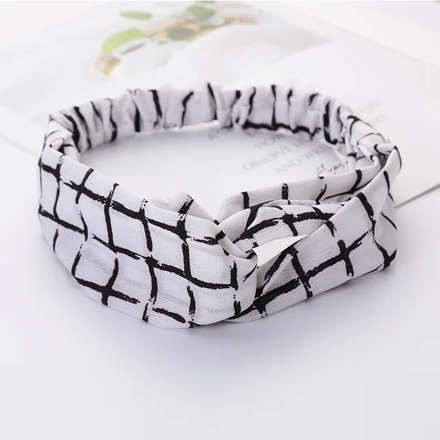 Women Cross Solid color Hair Bands Girls Print Flower Headbands Fashion Turban Make up Hair Accessories FD127 DGZ3