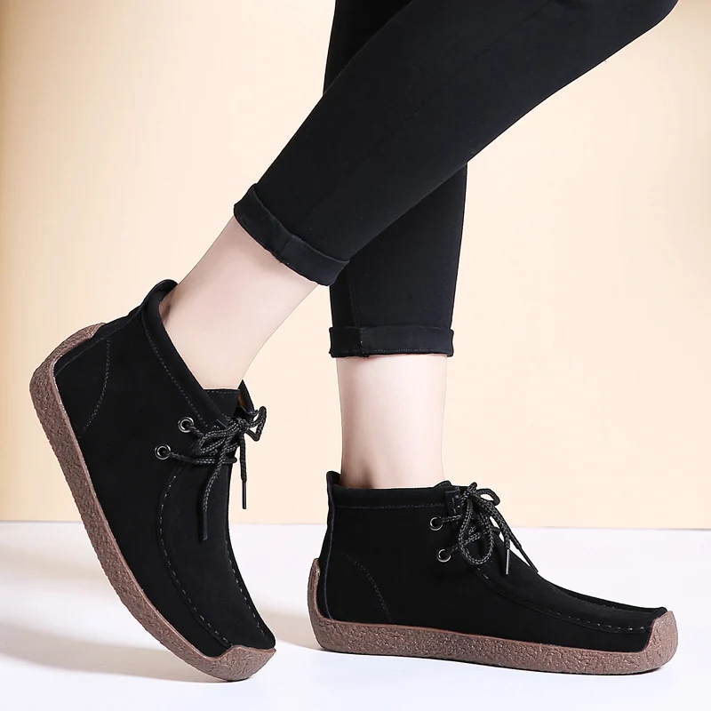 

2019 autumn and winter new three-color optional simple casual warm plus velvet fashion comfortable women's shoes Korean version