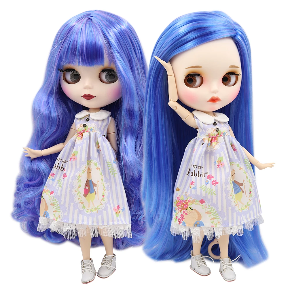 ICY factory шарнирная кукла blyth фиолетовый микс синие волосы шарнирное тело матовое лицо 30 см 1/6 игрушка