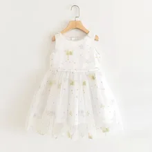 Летние кружевные платья принцессы с блестками и звездами для девочек Детские вечерние платья Феи 6 шт./партия