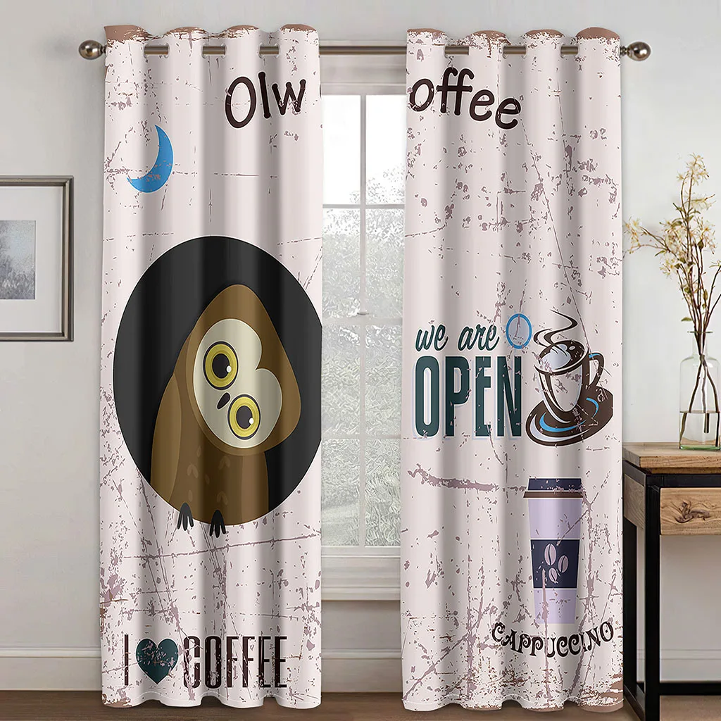

Owl Printing Blackout Curtain for Bedroom 3D Printed Window Curtain Thermal Insulated Living Room Drapes Cortinas Para La Sala