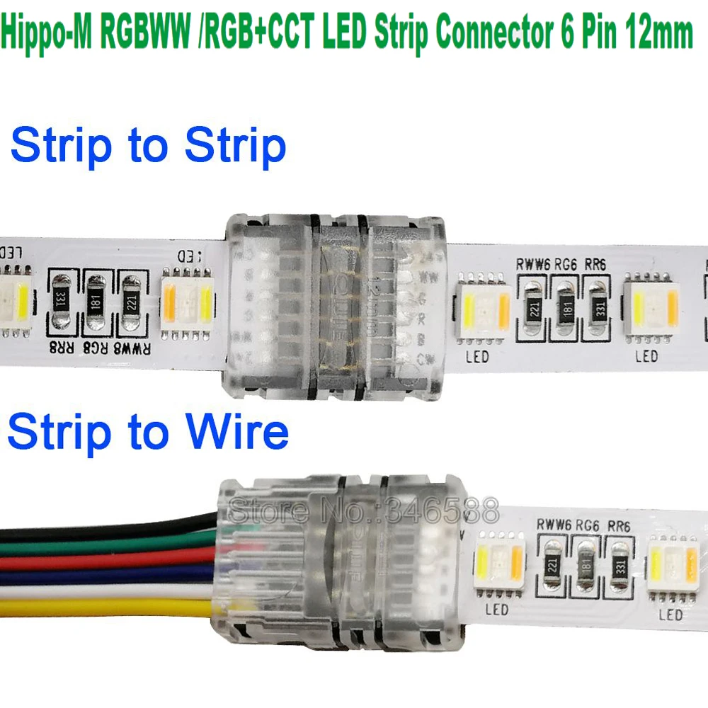 10pcs/lot 6Pin RGBCCT LED Strip Connector Strip to Wire Strip to Strip  Terminal for IP20 IP65 Waterproof 12mm RGB+CCT LED Strip |Connectors| -  AliExpress
