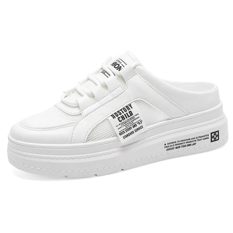 Spring SUMMER Women Vulcanized Shoes Breathable Light Comfortable White Shoes Student Fashion Mesh Platform Shoes Size 35-40
