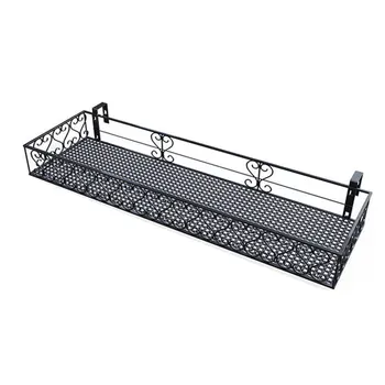 

80X20X12cm Wrought Iron Plant Hanging Holder Balcony Railing Shelf Flower Pot Stand Rack Home Garden Display Plant Stand Shelf