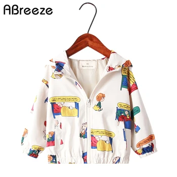 

New spring summer children hooded outerwears 2020 cartoon print kids thin coats for girls&boys 1-7Y little child jackets unisex