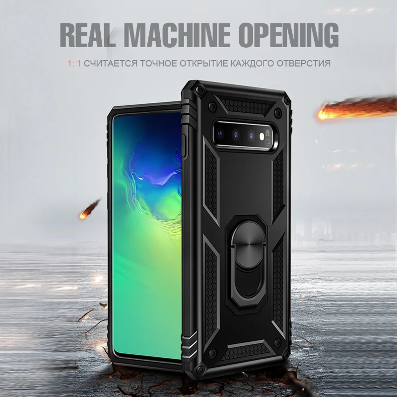 Роскошный противоударный чехол для телефона samsung Galaxy S10e S9 S8 Plus, магнитное кольцо, оболочка для samsung Note 9 8, защитный чехол