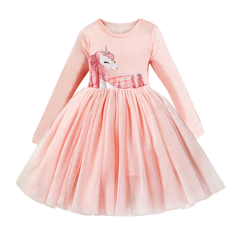 Нарядное платье с единорогом, расшитое блестками; детское платье-пачка принцессы; детская одежда; Детские платья для девочек; одежда для детей 3, 5, 8 лет; Unicornio