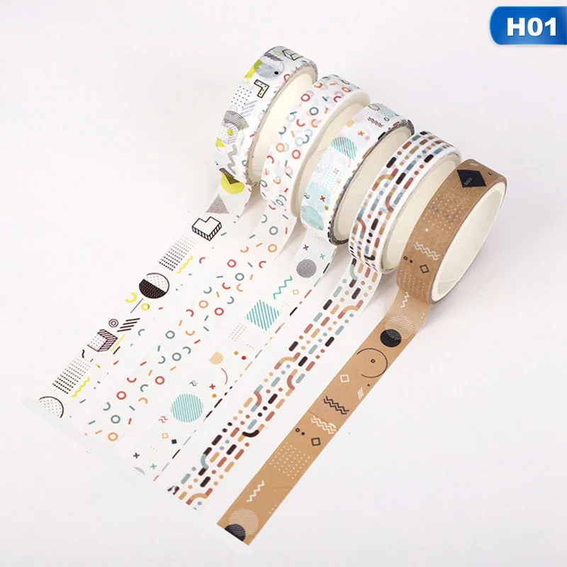 5 шт./компл. сетка лента Washi Милая декоративная клейкая лента сплошной Цвет изоляционная лента для наклейки Скрапбукинг DIY раздатчик канцелярской ленты