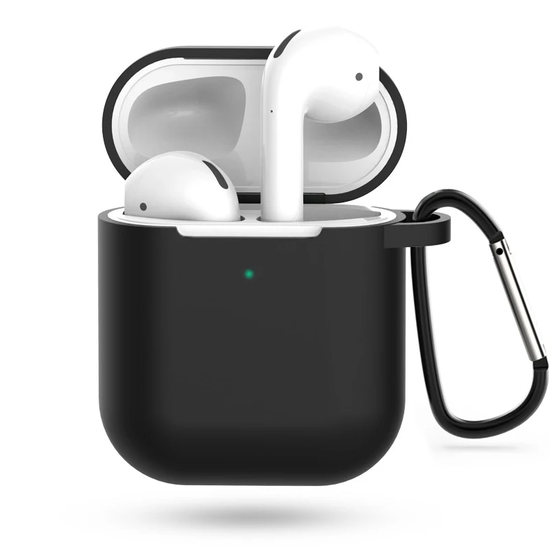 Симпатичный подарок, 7 шт. набор, силиконовый чехол s для Airpods 2nd, защитный чехол для наушников, чехол для Apple airpods2, ударопрочные аксессуары - Цвет: Black