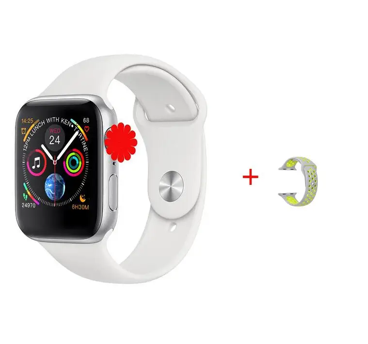 IWO 8 PLUS 44 мм SmartWatch 4 сердечного ритма чехол для смарт часов для apple iPhone Android телефон IWO 5 6 9 обновление не apple watch - Цвет: silver add NK