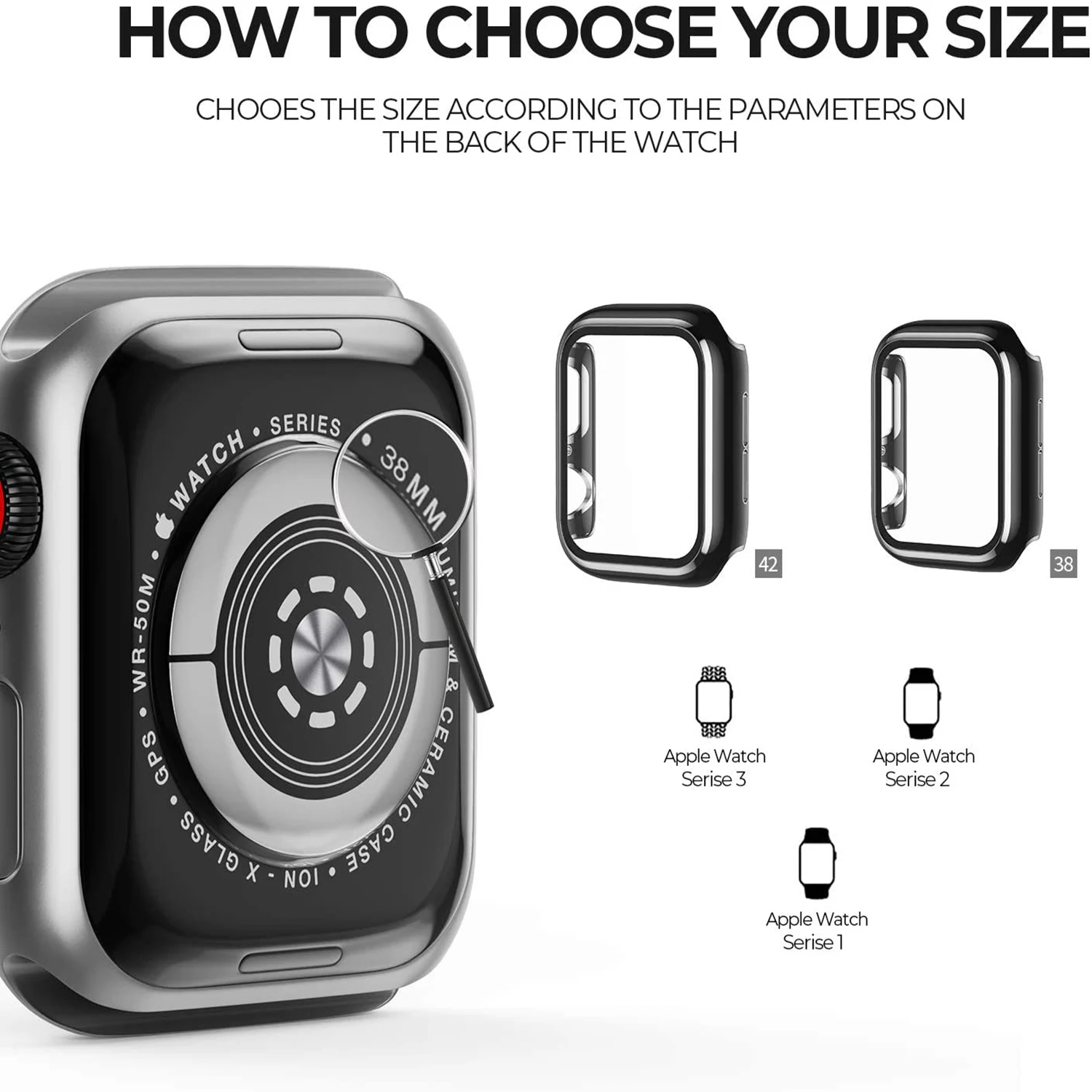 Full Screen Protector Bumper Frame Case for Apple Watch 6/SE/5/4/3/2/1 Cover Slim Tempered Glass Film for iWatch 4/5