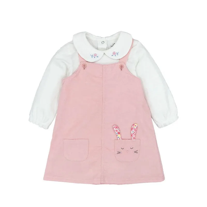 

2pcs Summer Baby pink Dress Beautiful Fashion Girls Infant Dresses A-Line Cotton Children Soft Clothes Kids Clothing romper set