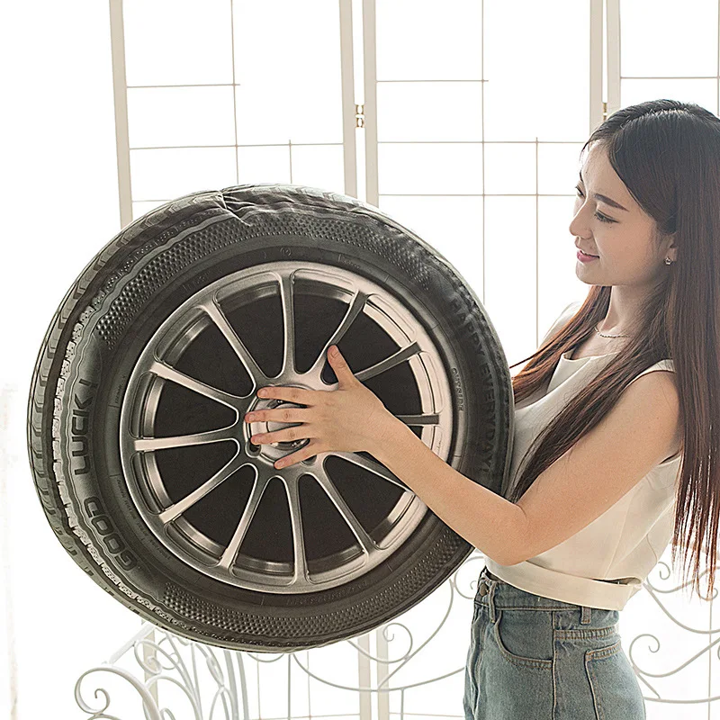 Крутая Модель автомобильных шин подушка для сиденья колеса плюшевые игрушки подушка мультяшная шина Автомобильная домашняя подушка