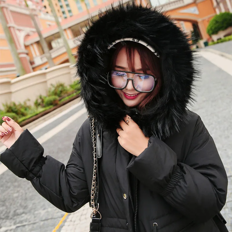 

Down Jacket Cotton-padded Clothes Women's Mid-length 2018 New Style Korean-style Loose-Fit BF over-the-Knee Thick Winter Hot Sel