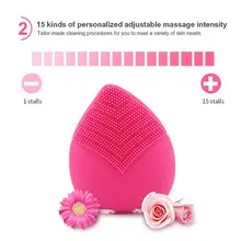 Usb зарядка силиконовая электрическая щетка для чистки лица водонепроницаемый массажер для мытья лица глубокое очищение кожи#11