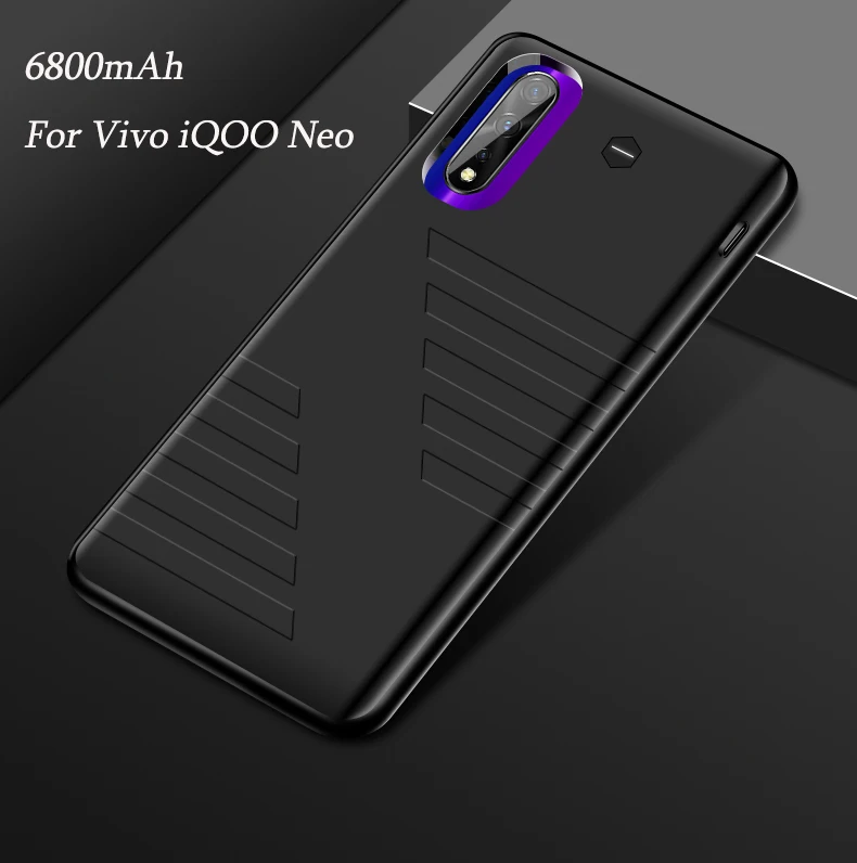 6800mAh External Battery Case Portable Backup Charger Cover Case for vivo iQOO Neo Rechargeable Power Bank