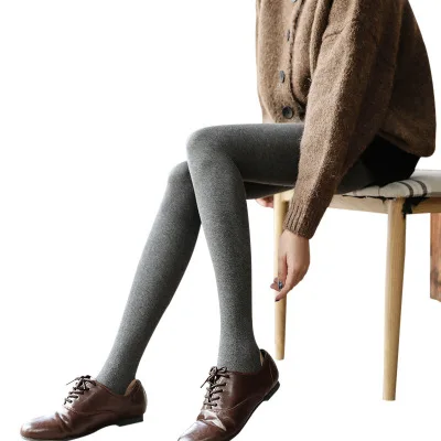 Winter Women Tights Stripe Combed cotton Hosiery Solid Candy Color Collants Femme Standard Stockings Pantyhose For Woman