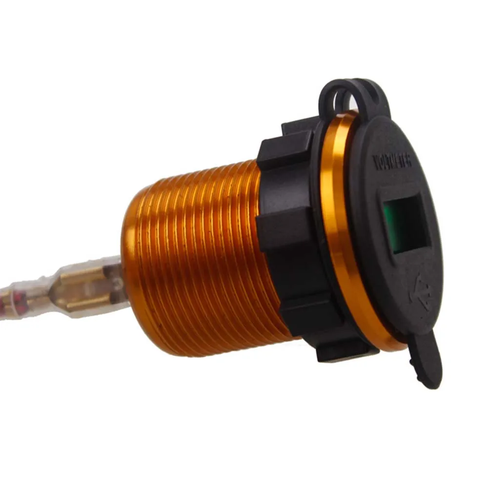 Автомобильное зарядное устройство с 2 USB QC 3,0 алюминиевое автомобильное зарядное устройство для мотоцикла и лодки светодиодный вольтметр для телефона и планшета