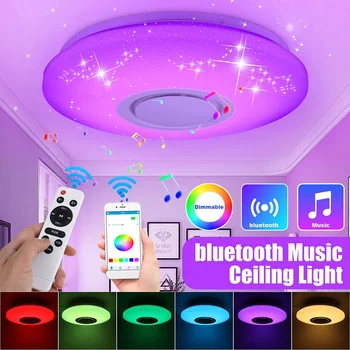 

Modern LED Ceiling Lights with Dimmable RGB bluetooth Music for Livingroom 36/72W APP Control Remote Control Lamp AC180-265V