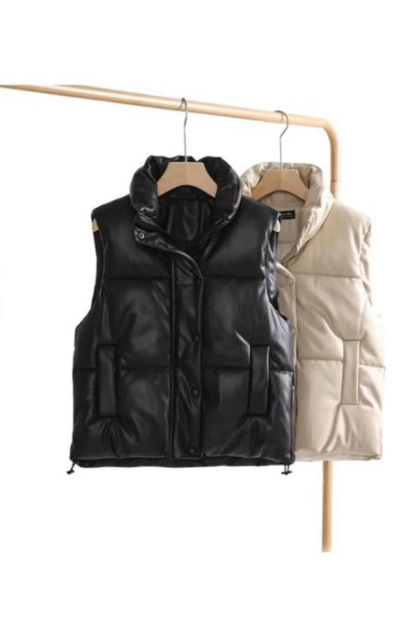 

2021 New Winter women Vest Coat Solid Turn Down Collar sleeveless Thicken Warm Zipper padded Vest Coat Plus size M-3XL