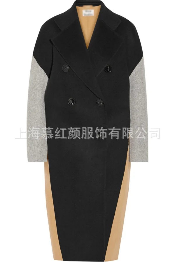 Повседневное изящное длинное пальто для женщин двубортное элегантное шерстяное пальто и куртка в полоску с меховым воротником Женская одежда