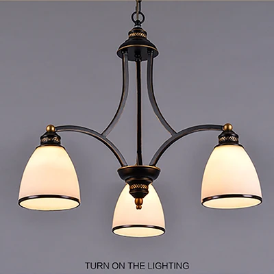 Винтажный Лофт Европейский стиль масло втирают Бронзовый 3-Light 5-light 6 light 8 световая люстра стеклянные оттенки Металлическая лампа - Цвет корпуса: 3 lights A