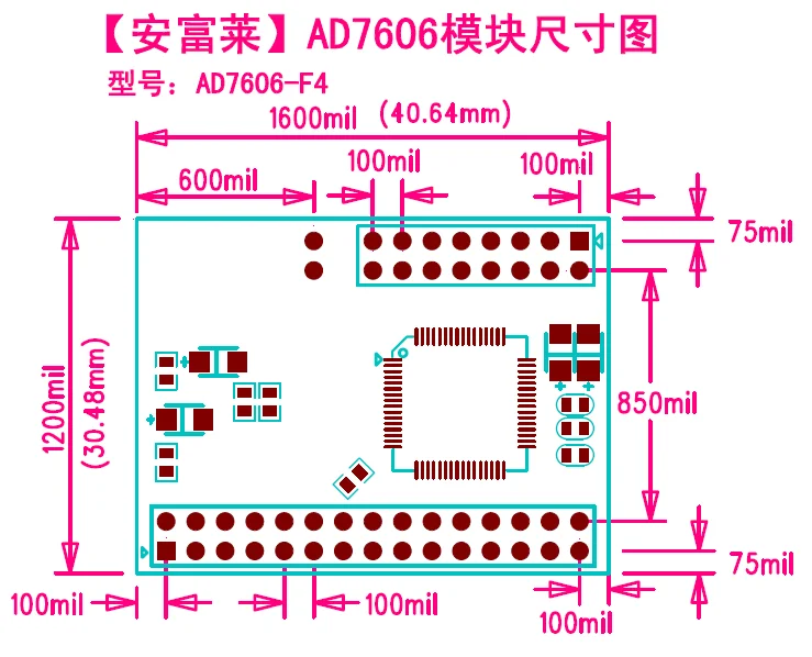 AD7606 модуль сбора данных 16-битный АЦП 8-канальный синхронизации частота дискретизации 200 кГц